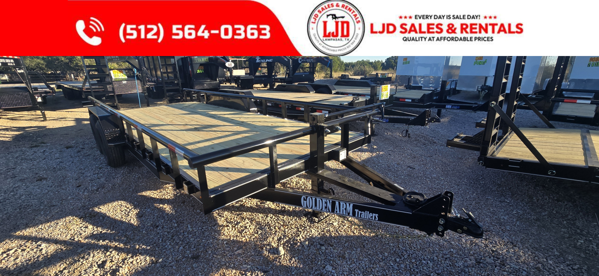 New 2026 Golden Arm 83  x 20' Equipment Trailer