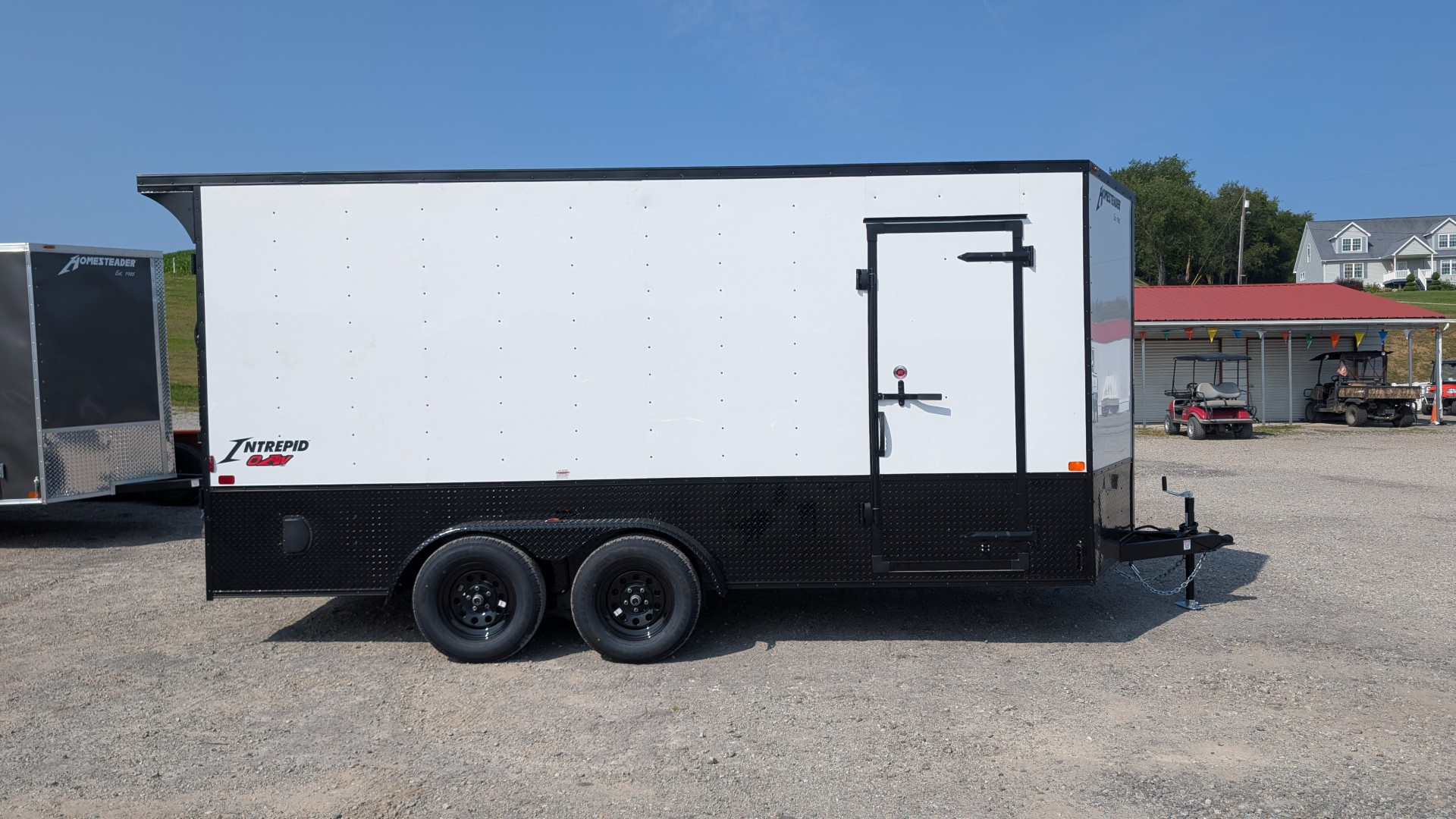 New 2026 Homesteader 7x16 Intrepid "OHV" V-Nose Cargo Trailer w/ Ramp Door (84" INSIDE)