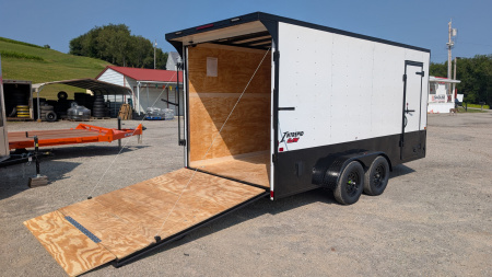 New 2026 Homesteader 7x16 Intrepid "OHV" V-Nose Cargo Trailer w/ Ramp Door (84" INSIDE)