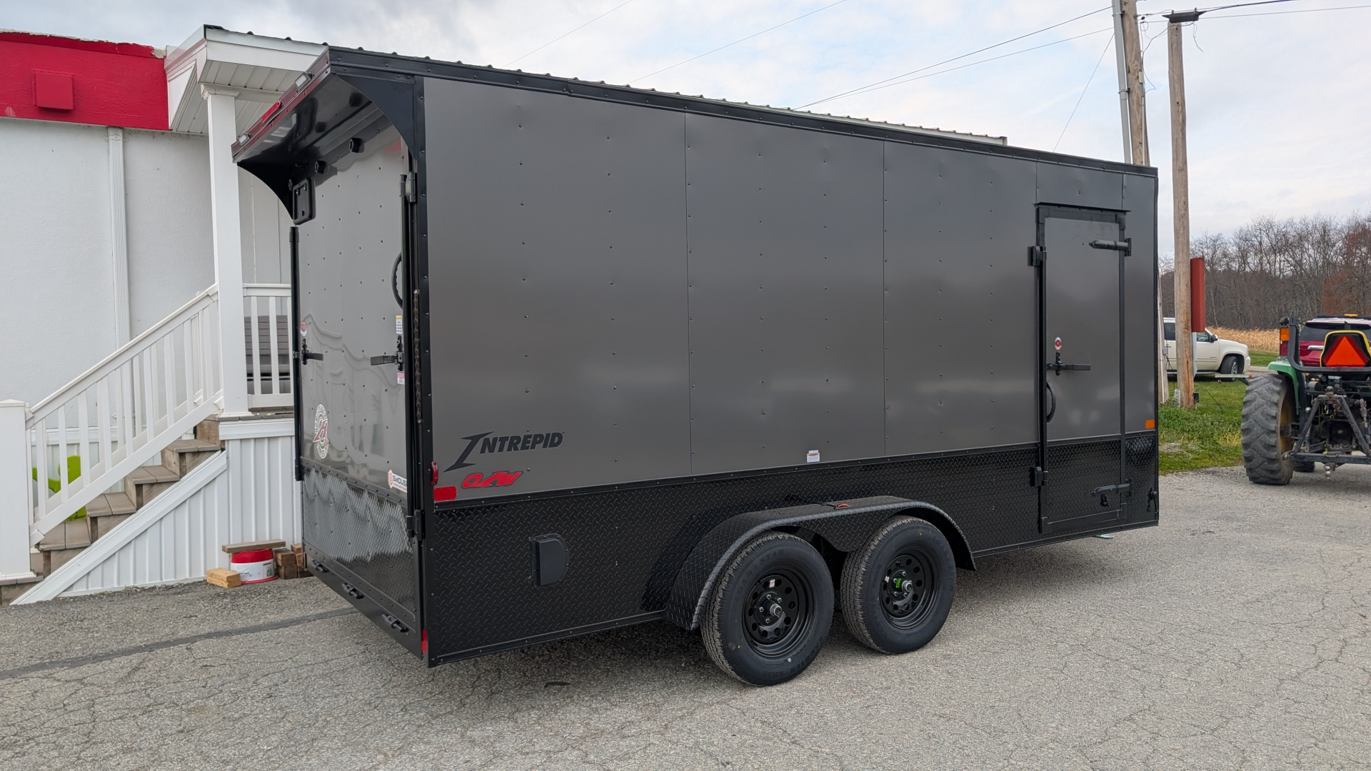 New 2026 Homesteader 7x16 Intrepid "OHV" V-Nose Cargo Trailer w/ Ramp Door (84" INSIDE)