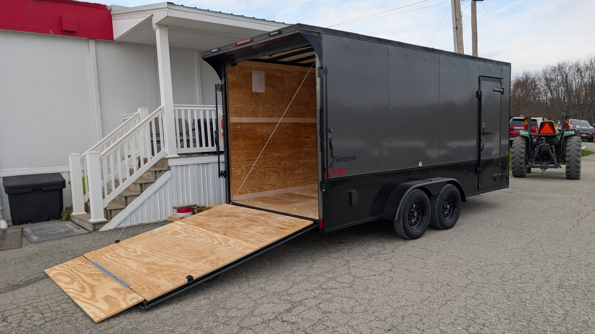 New 2026 Homesteader 7x16 Intrepid "OHV" V-Nose Cargo Trailer w/ Ramp Door (84" INSIDE)