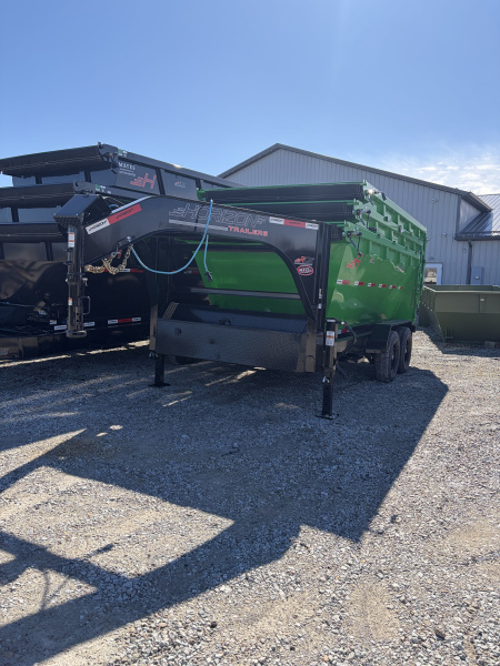 New 2026 Horizon Trailers RDZGN-14 ROLLSTER Dump Trailer GOOSENECK (GVW:15700) ALL BLACK with 2 Bins