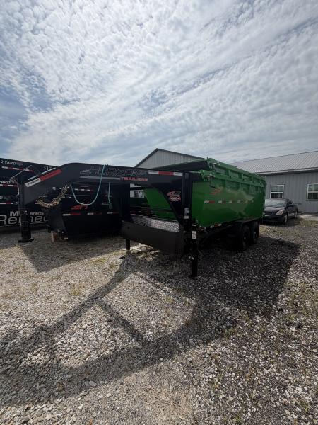 New 2026 Horizon Trailers RDZGN-14 ROLLSTER Dump Trailer GOOSENECK (GVW:15700) ALL BLACK with 2 Bins