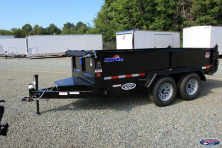 New 2026 Hawke Trailers 6X12 10K Dump w/ Spreader Gate Ramps and Tarp Dump Trailer