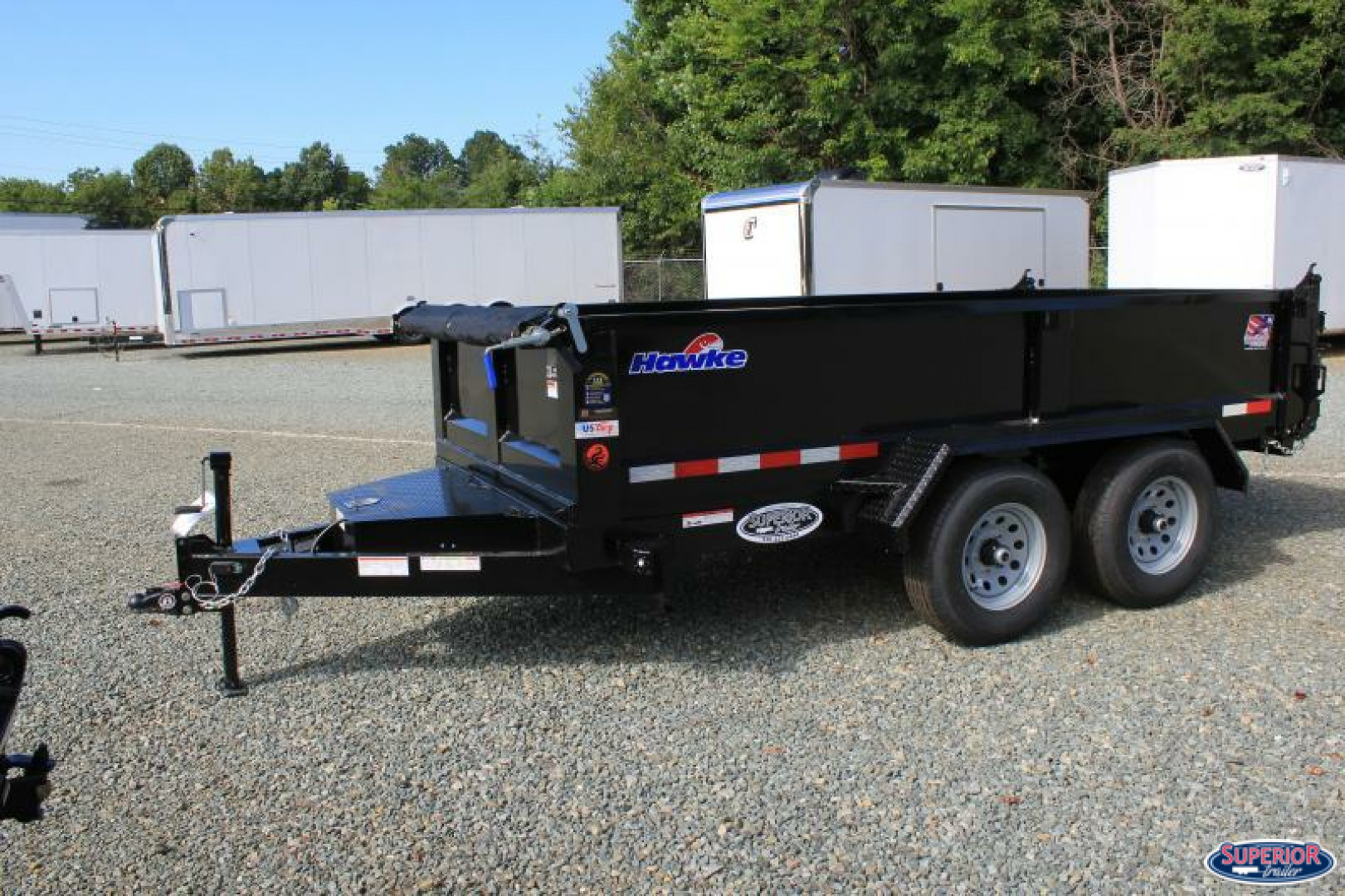 New 2026 Hawke Trailers 6X12 10K Dump w/ Spreader Gate Ramps and Tarp Dump Trailer