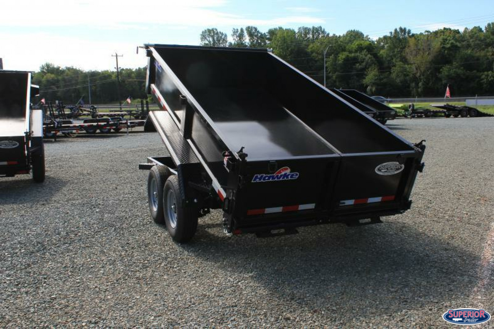 New 2026 Hawke Trailers 6X12 10K Dump w/ Spreader Gate Ramps and Tarp Dump Trailer