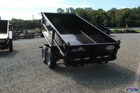 New 2026 Hawke Trailers 6X12 10K Dump w/ Spreader Gate Ramps and Tarp Dump Trailer