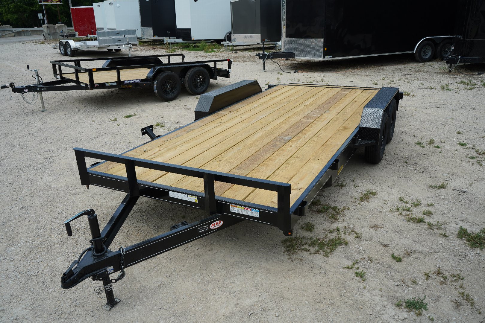 New 2026 MEB 7x18 Open Wood Deck Auto Hauler Car / Racing Trailer