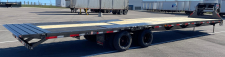 New MAXX-D YDX 102"X 40' Dual Tandem Gooseneck Flatbed Equipment Trailer w/ Hydraulic Dove & Jacks:15K Axles