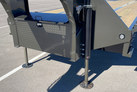 New MAXX-D YDX 102"X 40' Dual Tandem Gooseneck Flatbed Equipment Trailer w/ Hydraulic Dove & Jacks:15K Axles