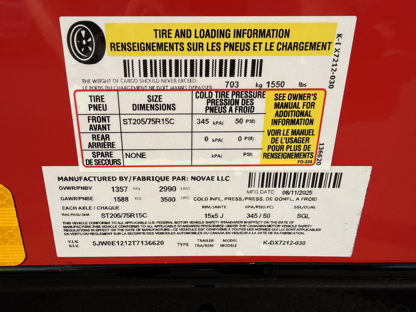 New 2026 Pace American 6x12 Rear Ramp Door 3K Cargo / Enclosed Trailer