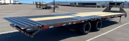 New MAXX-D YDX 102"X 32' Dual Tandem Gooseneck Flatbed Equipment Trailer w/ Hydraulic Dove & Jacks:15K Axles