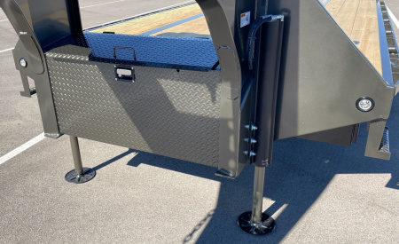 New MAXX-D YDX 102"X 32' Dual Tandem Gooseneck Flatbed Equipment Trailer w/ Hydraulic Dove & Jacks:15K Axles