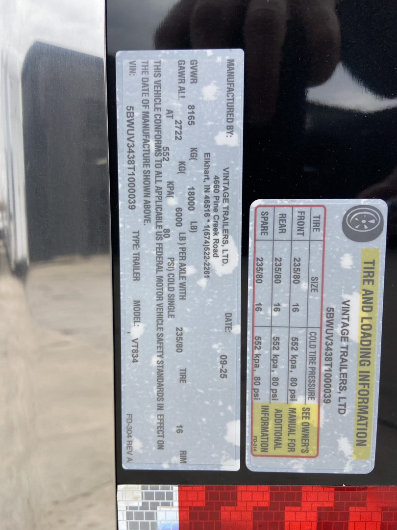 New 2026 Vintage Race Trailer 34'