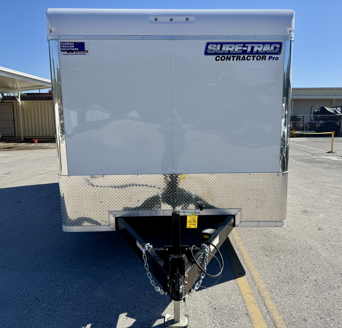 New 2026 Sure-Trac 8.5x18 Contractor Pro 14K Rear Ramp Door Cargo / Enclosed Trailer