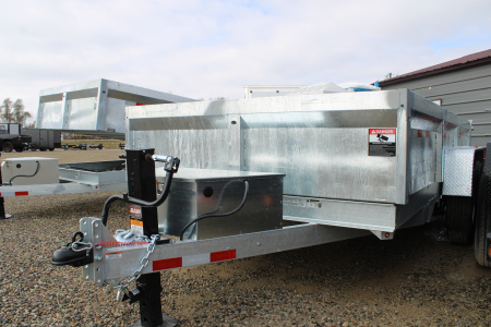 New 2026 BWISE 14' 14K GVWR GALVANIZED Dump Trailer