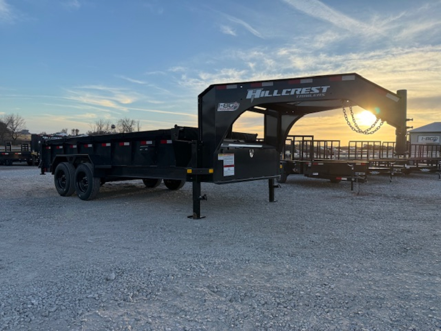 New 2026 Hillcrest Charcoal 7'x16' 17.6k Gooseneck Dump Trailer