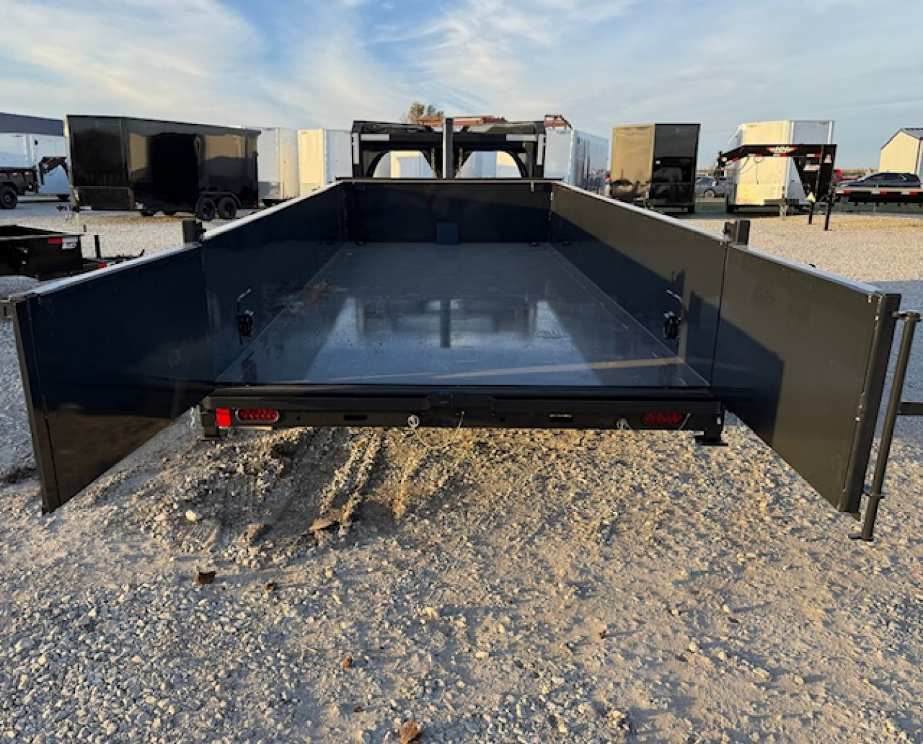 New 2026 Hillcrest Charcoal 7'x16' 17.6k Gooseneck Dump Trailer