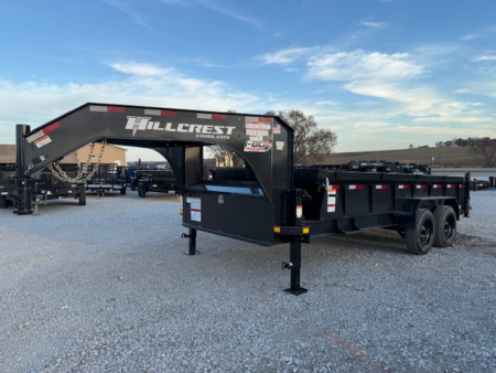 New 2026 Hillcrest Charcoal 7'x16' 17.6k Gooseneck Dump Trailer