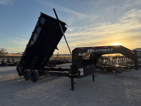 New 2026 Hillcrest Charcoal 7'x16' 17.6k Gooseneck Dump Trailer
