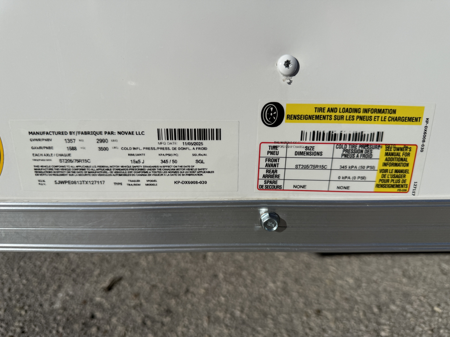 New 2026 Pace American 5x8 Rear Ramp Door 3K Cargo / Enclosed Trailer