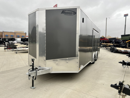 New NEW 2026 Formula Triumph ALUMINUM 8.5x24 +V, 7’ TALL, WHITE Interior, QUALITY Enclosed Rear Ramp Car Hauler Cargo Trailer