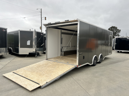 New NEW 2026 Formula Triumph ALUMINUM 8.5x24 +V, 7’ TALL, WHITE Interior, QUALITY Enclosed Rear Ramp Car Hauler Cargo Trailer