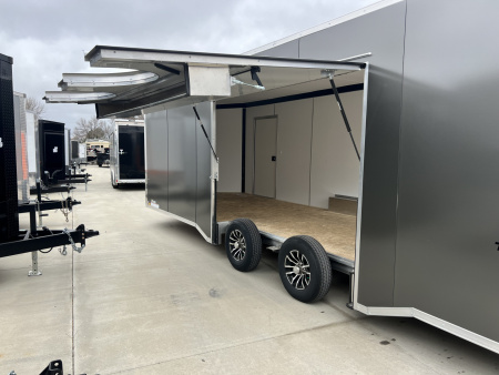 New NEW 2026 Formula Triumph ALUMINUM 8.5x24 +V, 7’ TALL, WHITE Interior, QUALITY Enclosed Rear Ramp Car Hauler Cargo Trailer