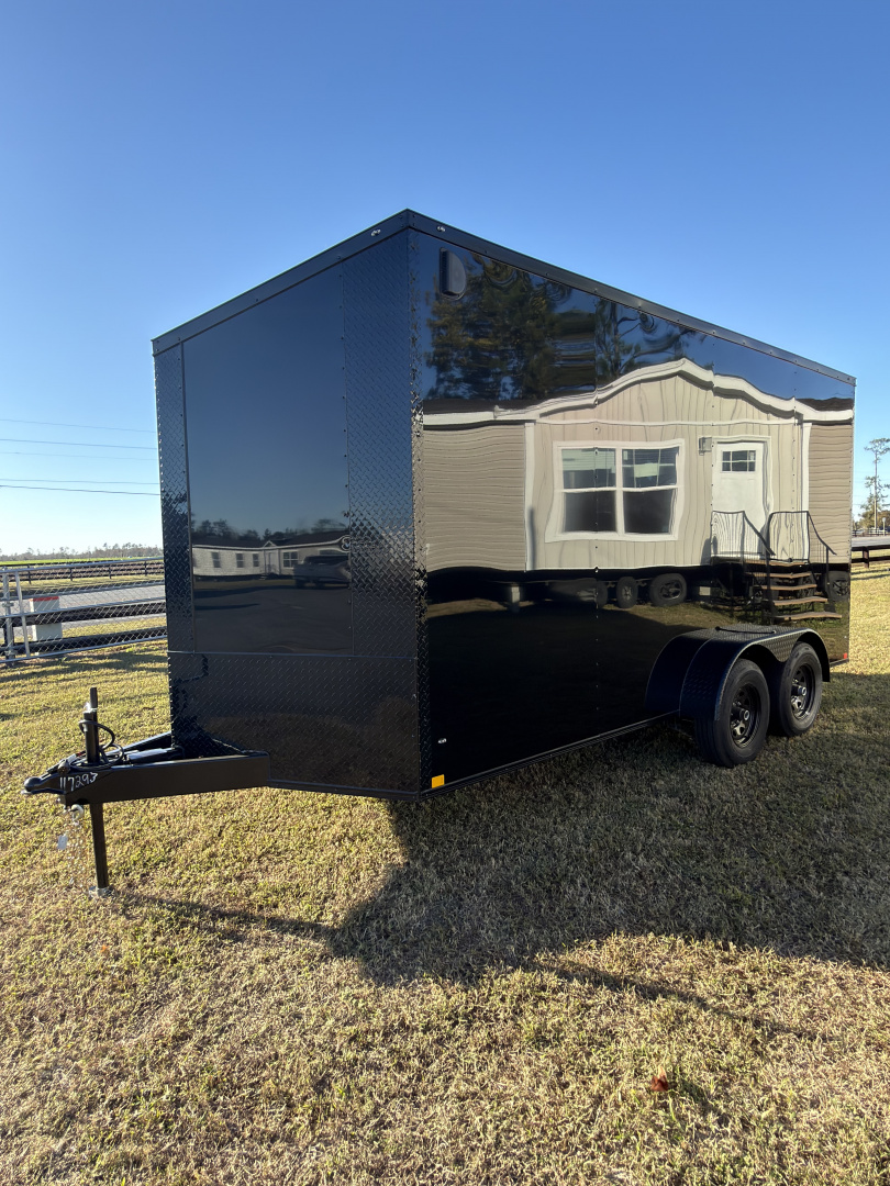 New 2026 Diamond Cargo 7x16TA 7'6" Tall Blackout Edition .080 PolyCor Cargo / Enclosed Trailer