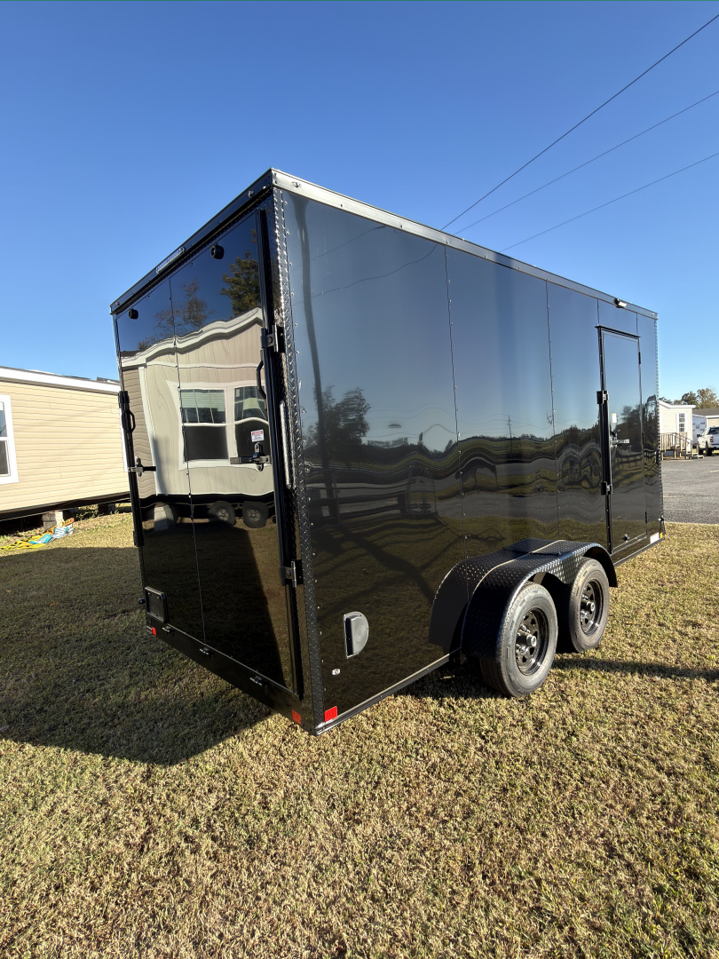 New 2026 Diamond Cargo 7x16TA 7'6" Tall Blackout Edition .080 PolyCor Cargo / Enclosed Trailer