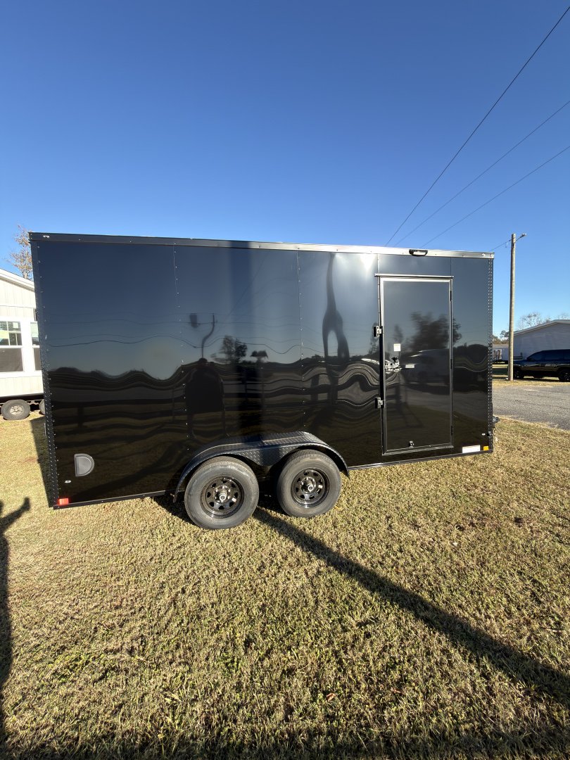 New 2026 Diamond Cargo 7x16TA 7'6" Tall Blackout Edition .080 PolyCor Cargo / Enclosed Trailer
