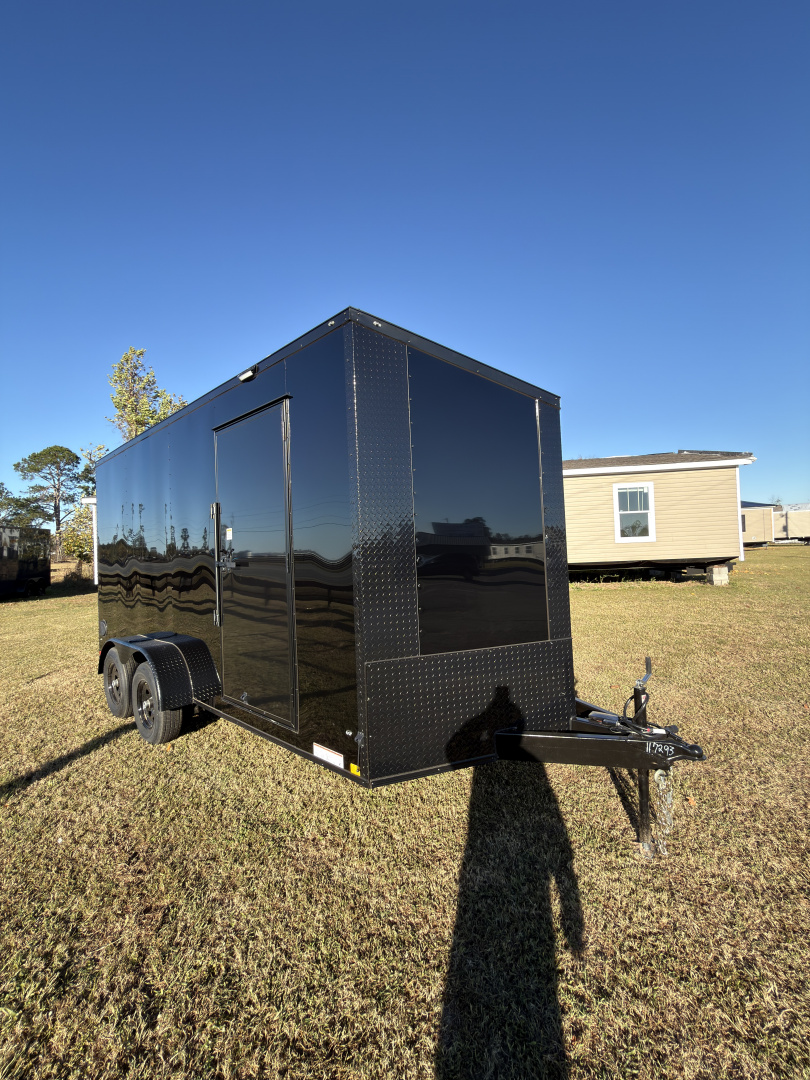 New 2026 Diamond Cargo 7x16TA 7'6" Tall Blackout Edition .080 PolyCor Cargo / Enclosed Trailer