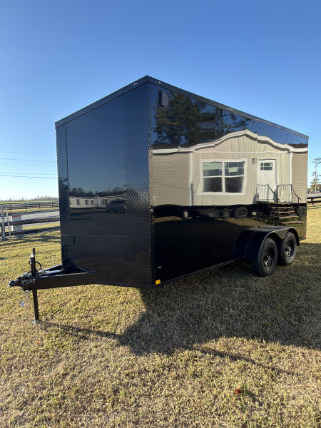 New 2026 Diamond Cargo 7x16TA 7'6" Tall Blackout Edition .080 PolyCor Cargo / Enclosed Trailer