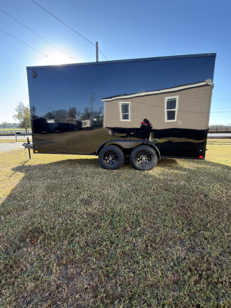 New 2026 Diamond Cargo 7x16TA 7'6" Tall Blackout Edition .080 PolyCor Cargo / Enclosed Trailer