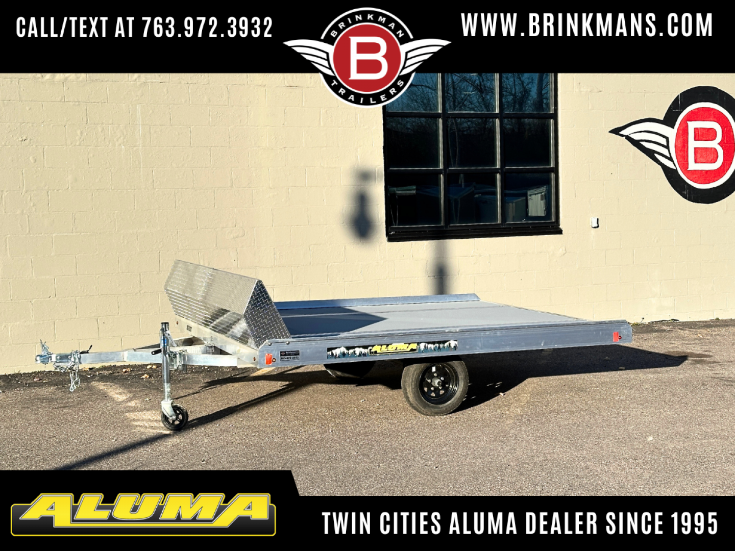 New Aluma TILT (8.5'x10') Aluminum Snowmobile Trailer- 2 Place Tilt Bed ...