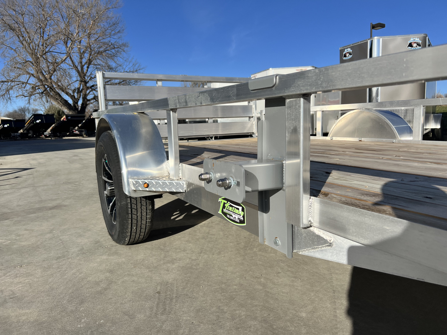 New NEW 2026 H&H 76"x12' Aluminum Flatbed RailSide Utility bi fold gate with aluminum wheels
