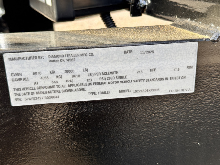 New 2026 Diamond T 8.5-24 Gooseneck SKID-PRO Equipment Hauler 20K GVWR