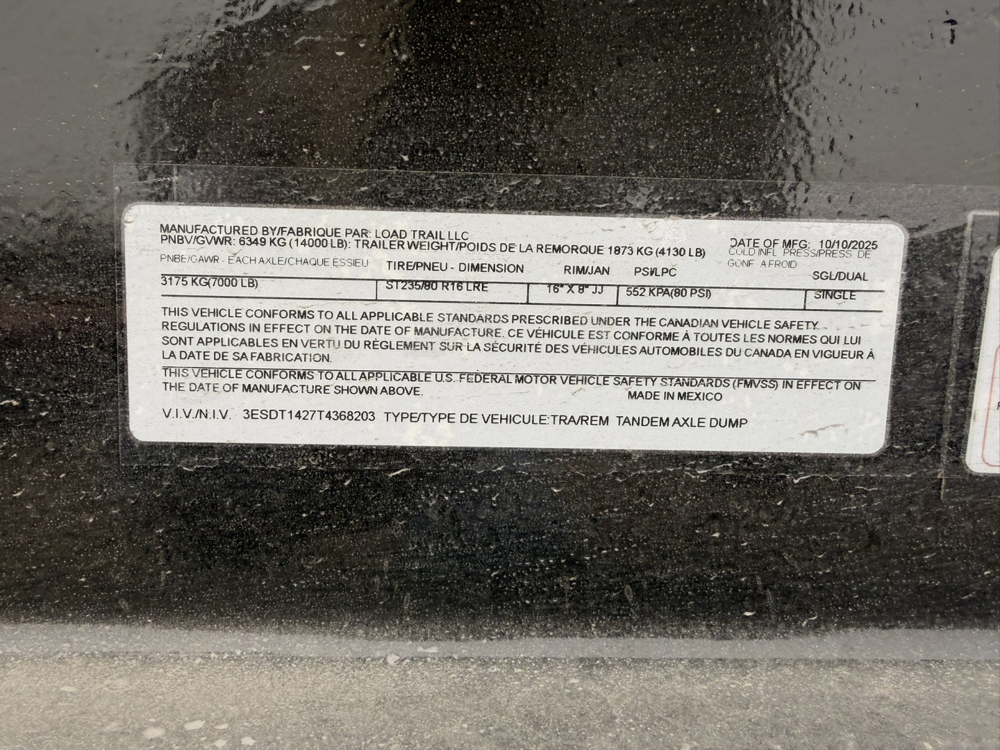 New 2026 Load Trail 7-14 Dump 7K Axles