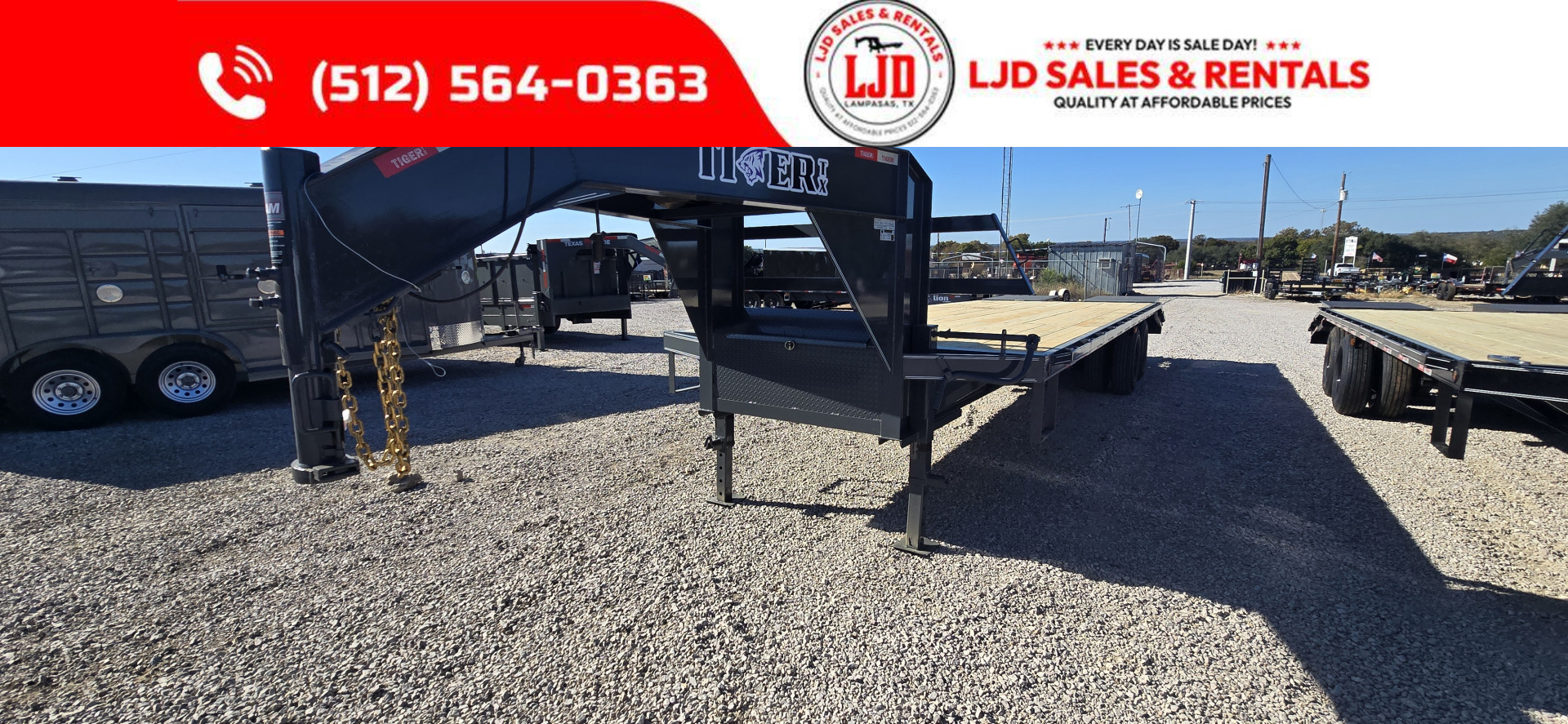 New 2026 Tiger - Gooseneck Flatbed - 102" X 25' - Equipment Trailer