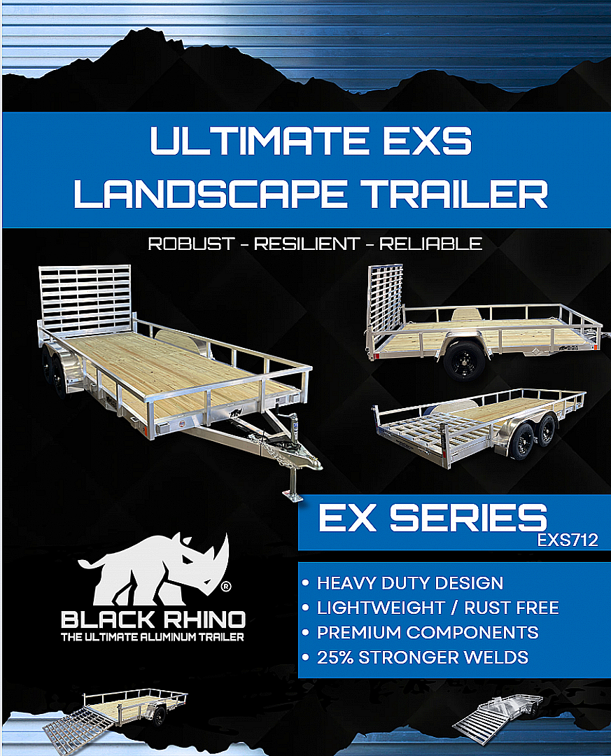 New 2026 Black Rhino *INCOMING* Aluminum 81"x168" EXS714 w/ Wood Deck Utility Trailer