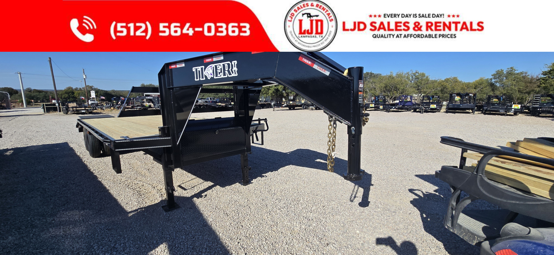 New 2026 Tiger - Gooseneck Flatbed - 102  X 25' - Equipment Trailer