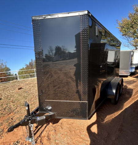 New 2026 Family Trailer 6x12 Tandem Axles Cargo / Enclosed Trailer-Screwless Exterior-Blackout Pkg.-Rear Spoiler