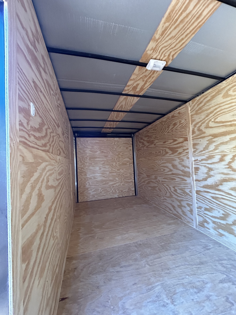 New 2026 Family Trailer 7x16 Tandem Axles Cargo / Enclosed Trailer-Screwless Exterior-Blackout Pkg-Rear Spoiler