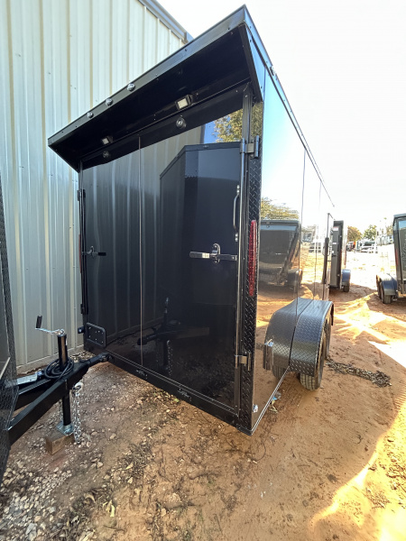 New 2026 Family Trailer 7x16 Tandem Axles Cargo / Enclosed Trailer-Screwless Exterior-Blackout Pkg-Rear Spoiler