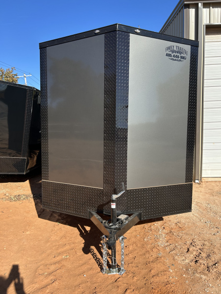 New 2026 Family Trailer 7x16 Tandem Axles Cargo / Enclosed Trailer-Screwless Exterior-Blackout Pkg-Rear Spoiler