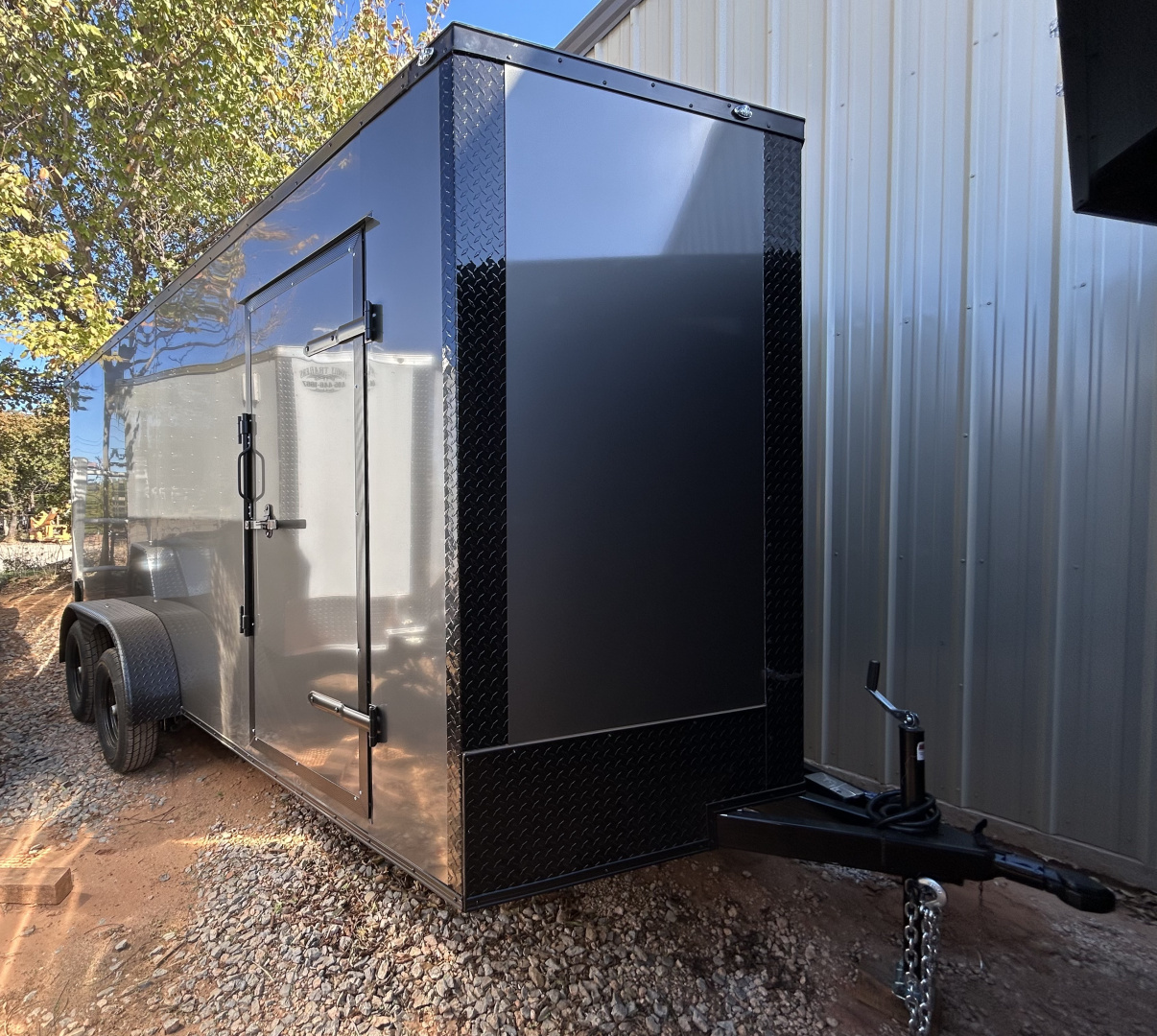 New 2026 Family Trailer 7x16 Tandem Axles Cargo / Enclosed Trailer-Screwless Exterior-Blackout Pkg-Rear Spoiler