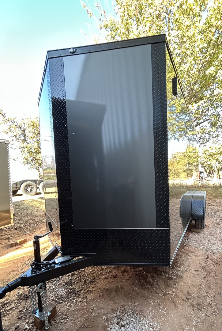 New 2026 Family Trailer 7x16 Tandem Axles Cargo / Enclosed Trailer-Screwless Exterior-Blackout Pkg-Rear Spoiler