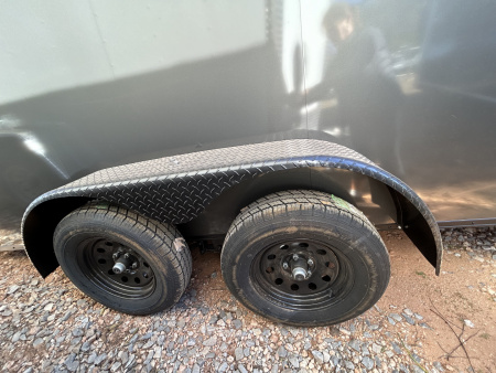 New 2026 Family Trailer 7x16 Tandem Axles Cargo / Enclosed Trailer-Screwless Exterior-Blackout Pkg-Rear Spoiler