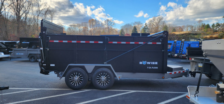 New 7 x 14 DUT15 BWISE Telescopic Ultimate Dump Trailer 15.4K **Hammertone Black/Gray Frame