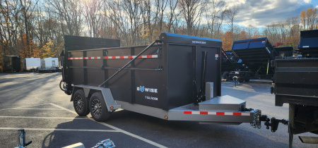 New 7 x 14 DUT15 BWISE Telescopic Ultimate Dump Trailer 15.4K **Hammertone Black/Gray Frame